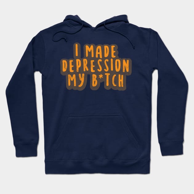 I Beat Depression Hoodie by Commykaze